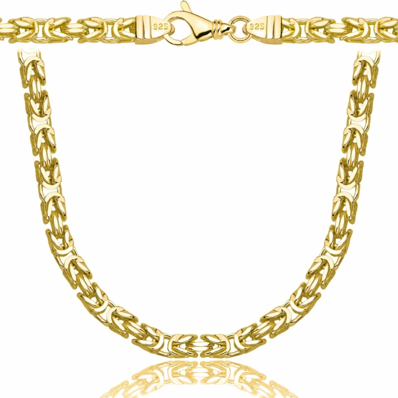 POZŁACANY SREBRNY ŁAŃCUSZEK KRÓLEWSKI 925 585 - 5,5MM