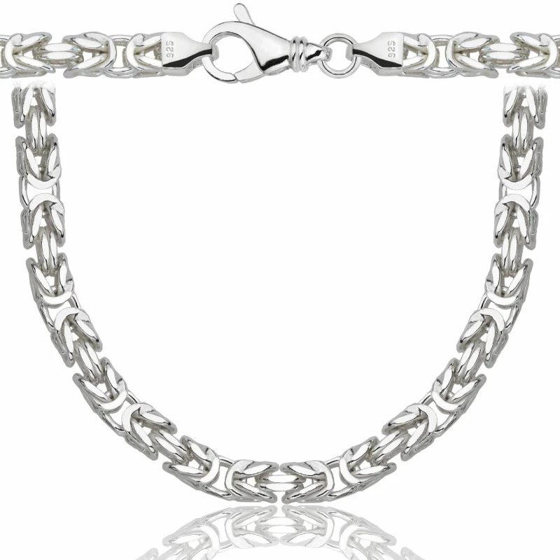 SREBRNY ŁAŃCUSZEK KRÓLEWSKI 925 - 6,5MM
