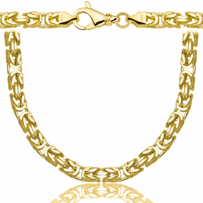 POZŁACANY SREBRNY ŁAŃCUSZEK KRÓLEWSKI 925 585 - 6,5MM