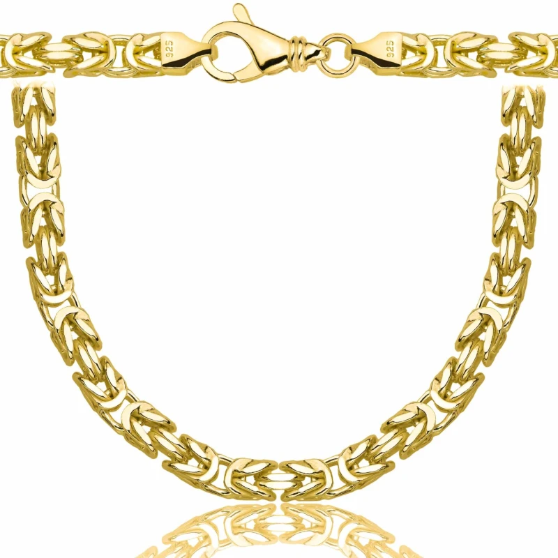 POZŁACANY SREBRNY ŁAŃCUSZEK KRÓLEWSKI 925 585 - 6,5MM