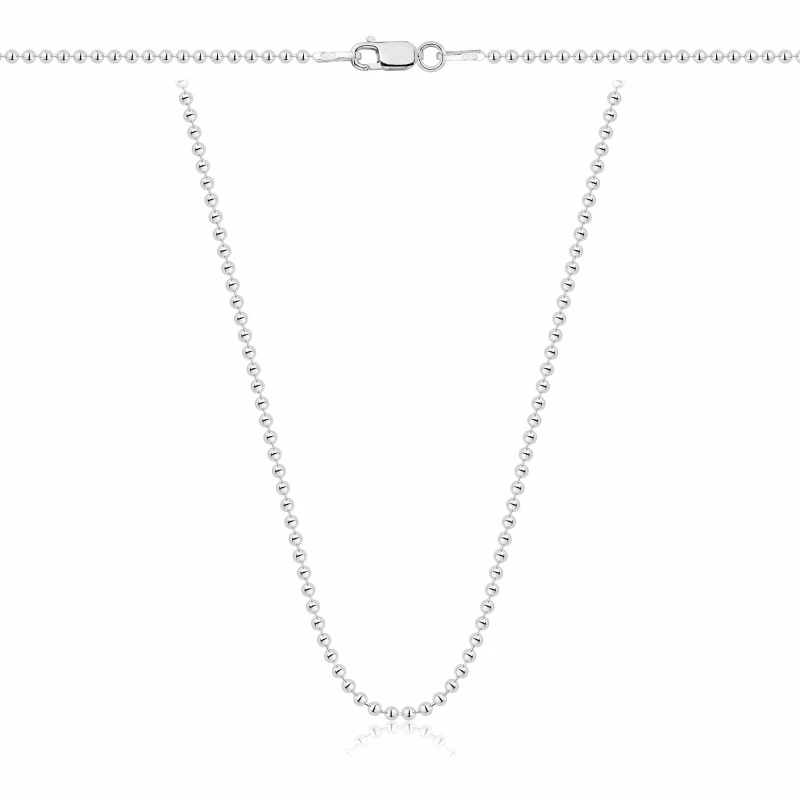 SREBRNY ŁAŃCUSZEK KULKOWY 925 - 1,6MM