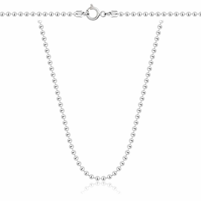 SREBRNY ŁAŃCUSZEK KULKOWY 925 - 2,3MM