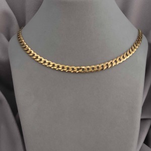 POZŁACANY SREBRNY ŁAŃCUSZEK PANCERKA 925 585 - 5MM