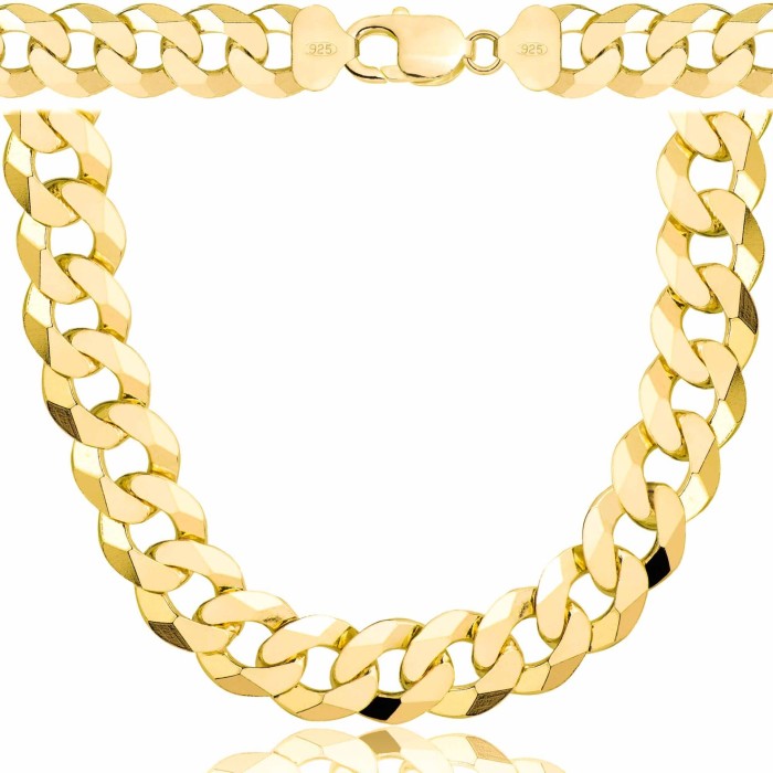 POZŁACANY SREBRNY ŁAŃCUSZEK PANCERKA 925 585 - 12,3MM