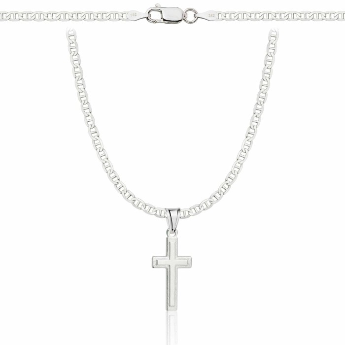 SREBRNY ŁAŃCUSZEK GUCCI Z KRZYŻYKIEM 925 - 2,6MM
