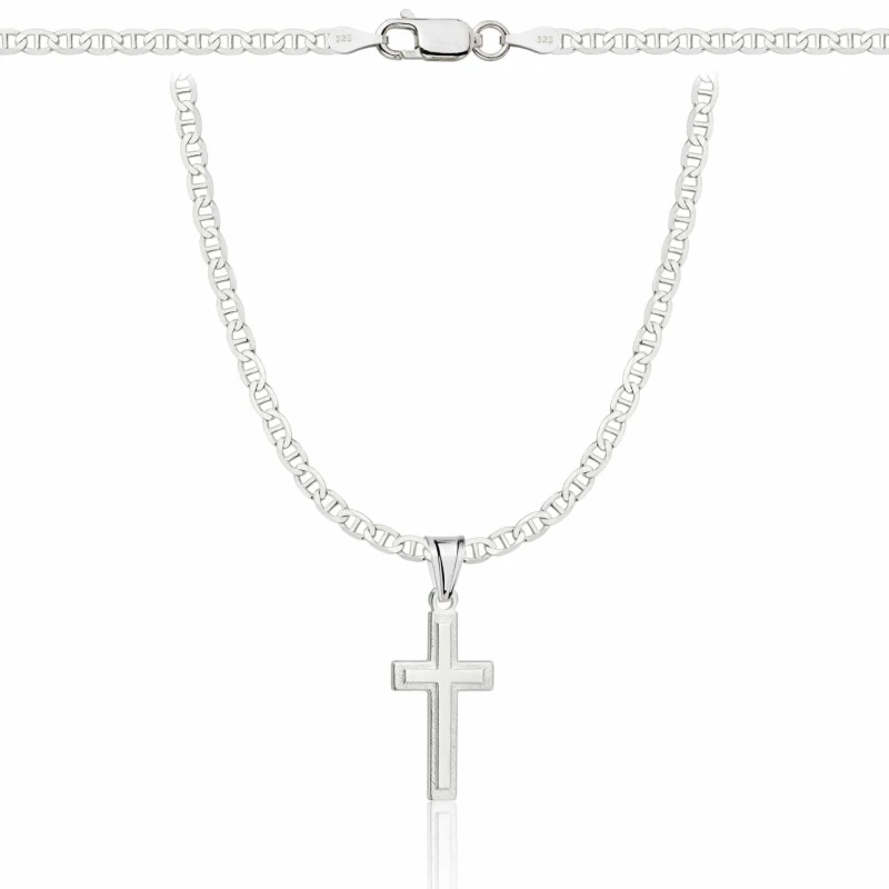 SREBRNY ŁAŃCUSZEK GUCCI Z KRZYŻYKIEM 925 - 2,6MM