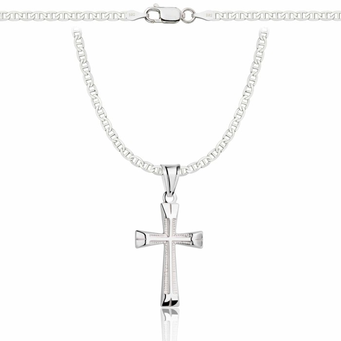SREBRNY ŁAŃCUSZEK GUCCI Z KRZYŻYKIEM 925 - 2,6MM