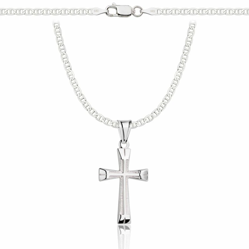 SREBRNY ŁAŃCUSZEK GUCCI Z KRZYŻYKIEM 925 - 2,6MM