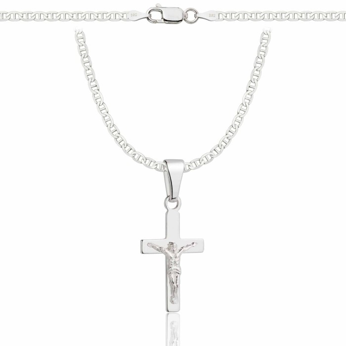 SREBRNY ŁAŃCUSZEK GUCCI Z KRZYŻYKIEM 925 - 2,6MM