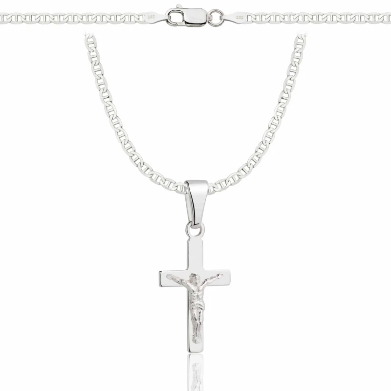 SREBRNY ŁAŃCUSZEK GUCCI Z KRZYŻYKIEM 925 - 2,6MM