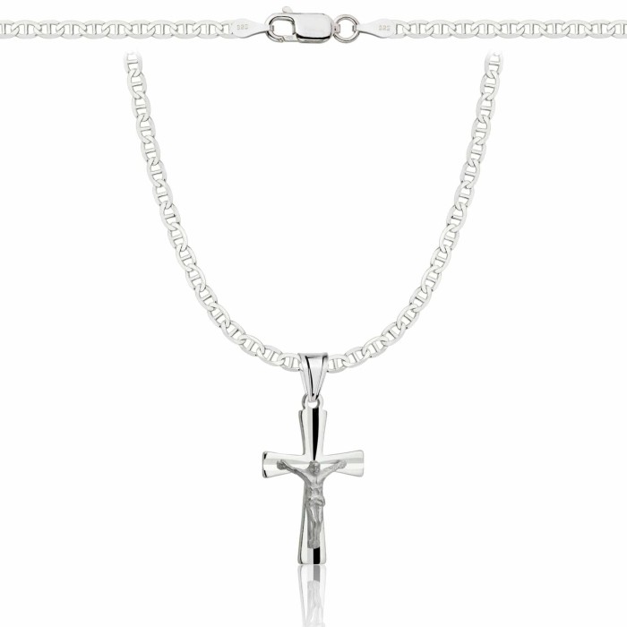 SREBRNY ŁAŃCUSZEK GUCCI Z KRZYŻYKIEM 925 - 2,6MM