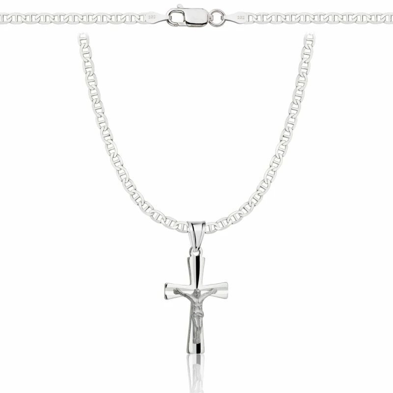 SREBRNY ŁAŃCUSZEK GUCCI Z KRZYŻYKIEM 925 - 2,6MM