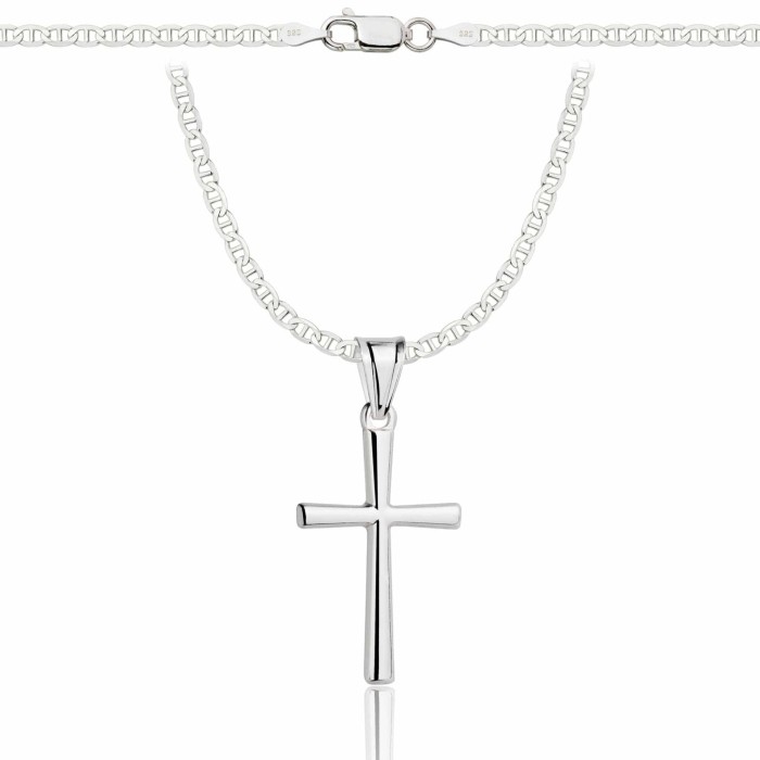 SREBRNY ŁAŃCUSZEK GUCCI Z KRZYŻYKIEM 925 - 2,6MM