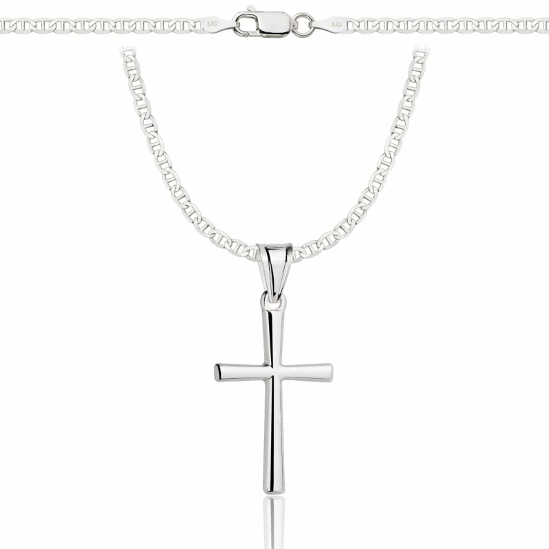 SREBRNY ŁAŃCUSZEK GUCCI Z KRZYŻYKIEM 925 - 2,6MM