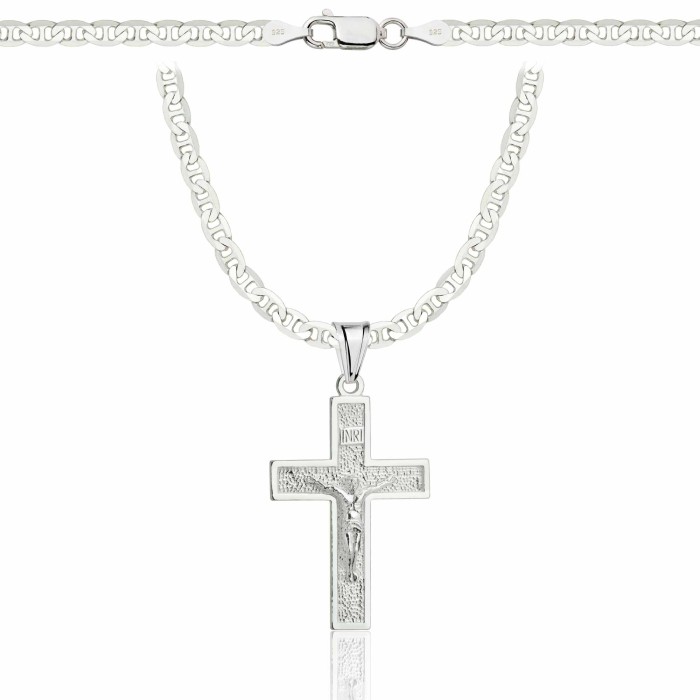 SREBRNY ŁAŃCUSZEK GUCCI Z KRZYŻYKIEM 925 - 3,5MM