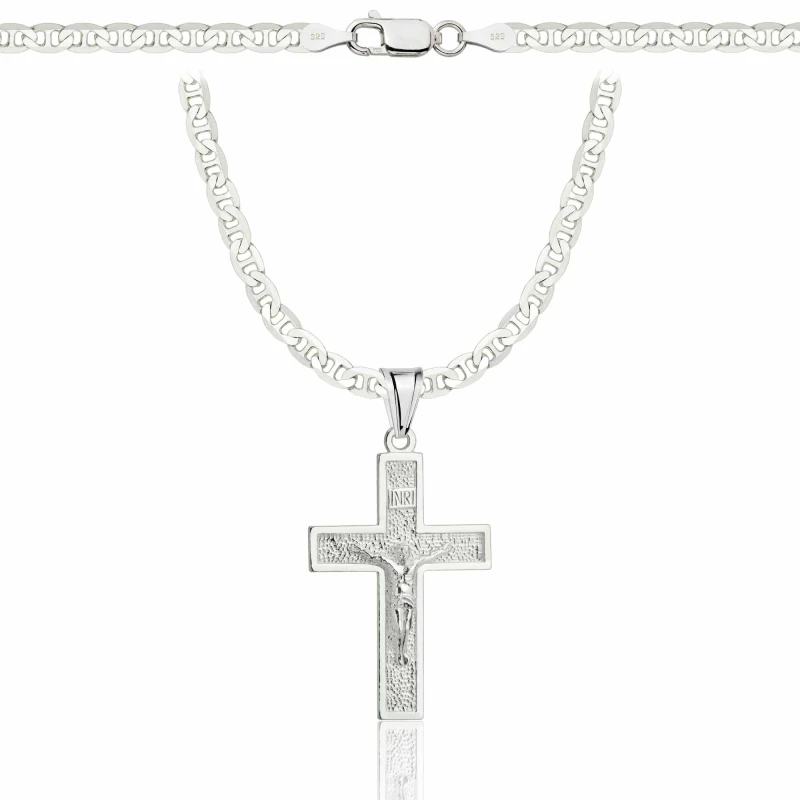 SREBRNY ŁAŃCUSZEK GUCCI Z KRZYŻYKIEM 925 - 3,5MM