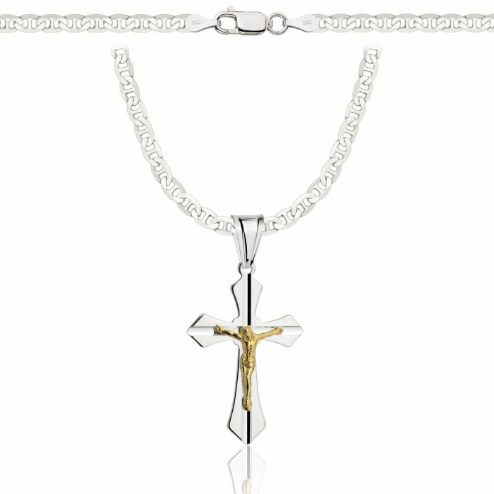 SREBRNY ŁAŃCUSZEK GUCCI Z KRZYŻYKIEM 925 - 3,5MM