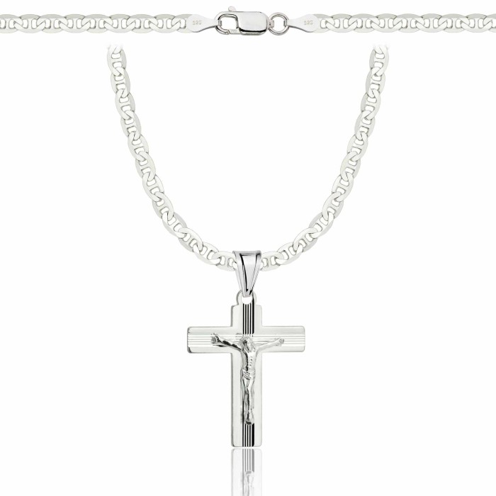 SREBRNY ŁAŃCUSZEK GUCCI Z KRZYŻYKIEM 925 - 3,5MM