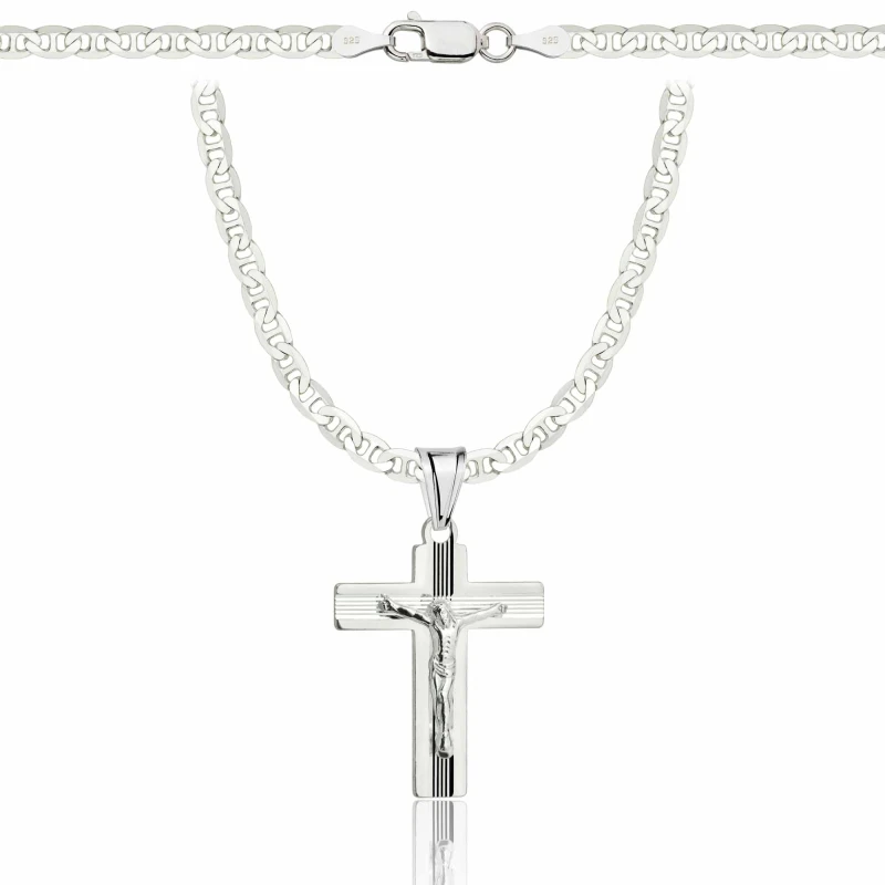 SREBRNY ŁAŃCUSZEK GUCCI Z KRZYŻYKIEM 925 - 3,5MM
