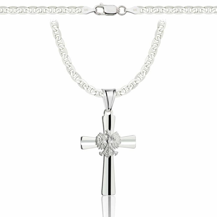 SREBRNY ŁAŃCUSZEK GUCCI Z KRZYŻYKIEM 925 - 3,5MM