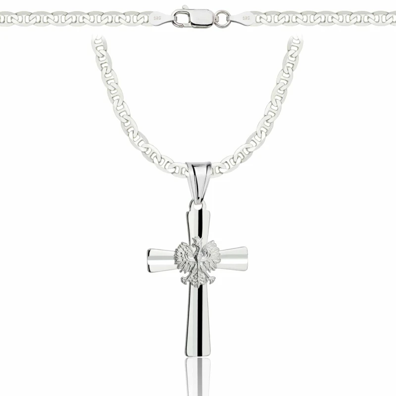 SREBRNY ŁAŃCUSZEK GUCCI Z KRZYŻYKIEM 925 - 3,5MM