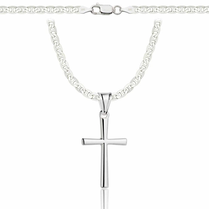 SREBRNY ŁAŃCUSZEK GUCCI Z KRZYŻYKIEM 925 - 3,5MM