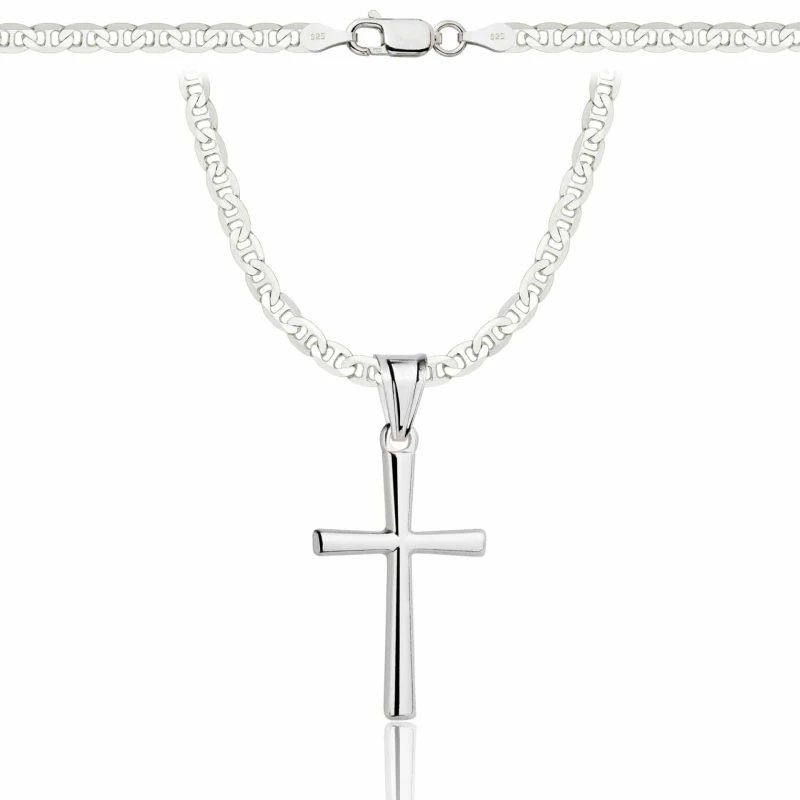SREBRNY ŁAŃCUSZEK GUCCI Z KRZYŻYKIEM 925 - 3,5MM