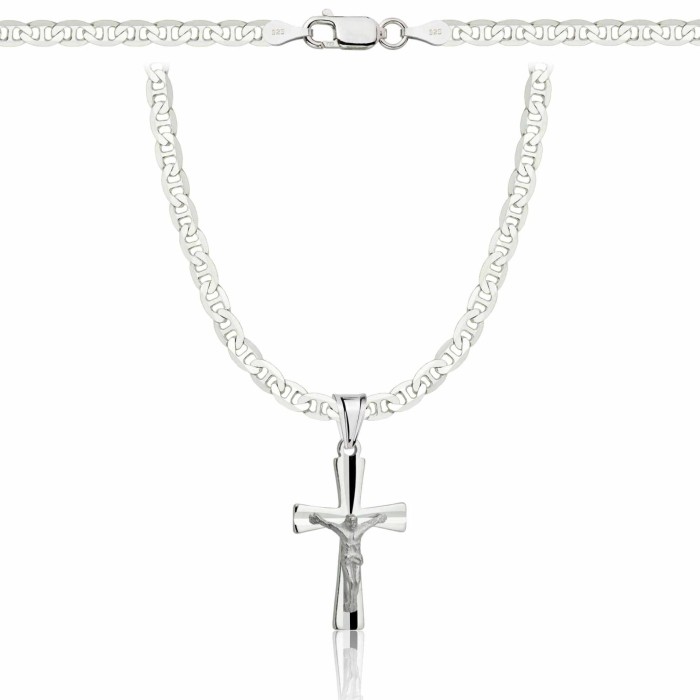 SREBRNY ŁAŃCUSZEK GUCCI Z KRZYŻYKIEM 925 - 3,5MM