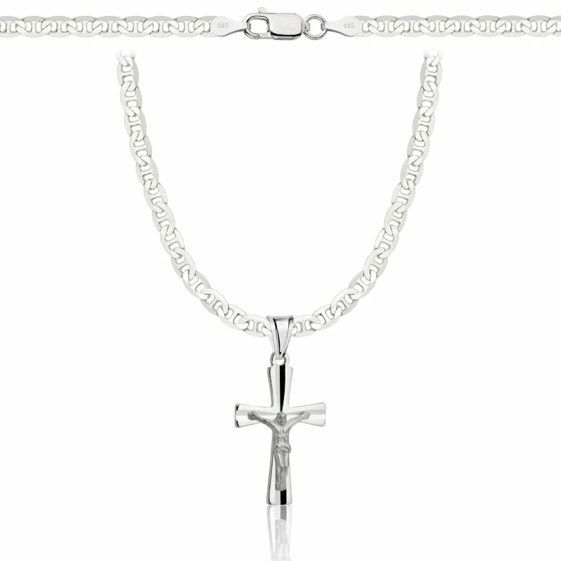 SREBRNY ŁAŃCUSZEK GUCCI Z KRZYŻYKIEM 925 - 3,5MM