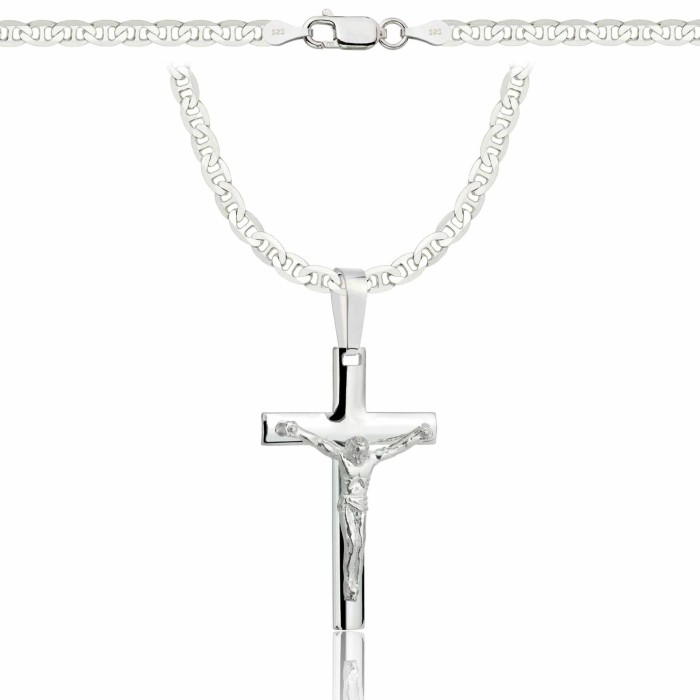 SREBRNY ŁAŃCUSZEK GUCCI Z KRZYŻYKIEM 925 - 3,5MM