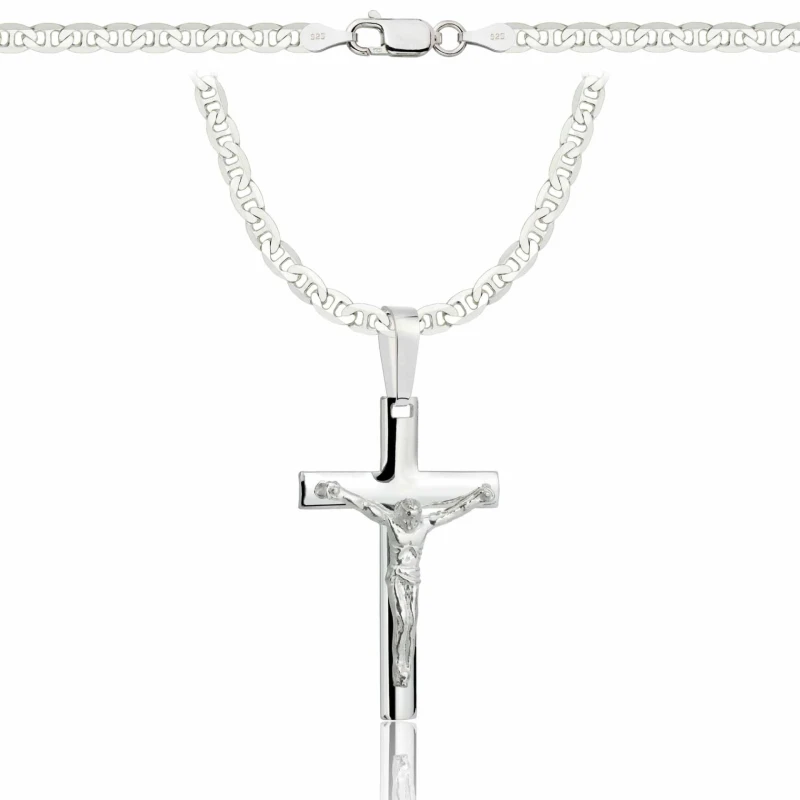 SREBRNY ŁAŃCUSZEK GUCCI Z KRZYŻYKIEM 925 - 3,5MM