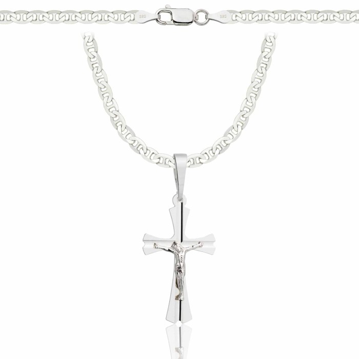 SREBRNY ŁAŃCUSZEK GUCCI Z KRZYŻYKIEM 925 - 3,5MM