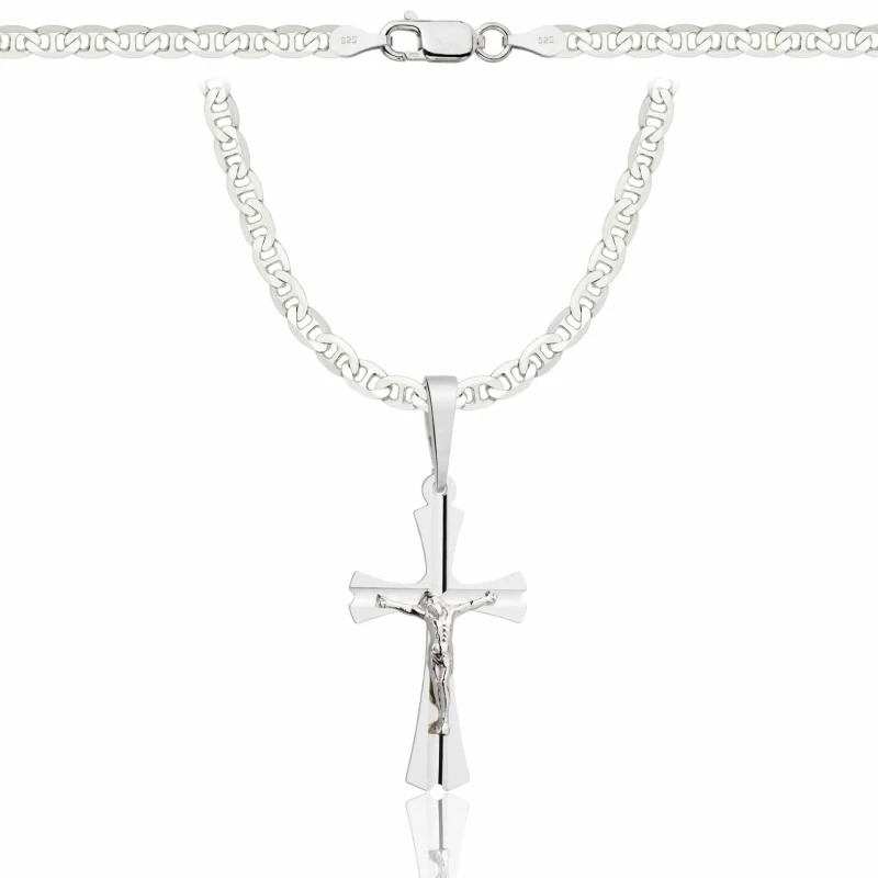 SREBRNY ŁAŃCUSZEK GUCCI Z KRZYŻYKIEM 925 - 3,5MM