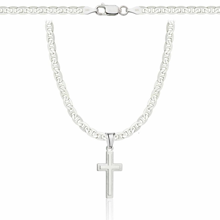 SREBRNY ŁAŃCUSZEK GUCCI Z KRZYŻYKIEM 925 - 3,5MM