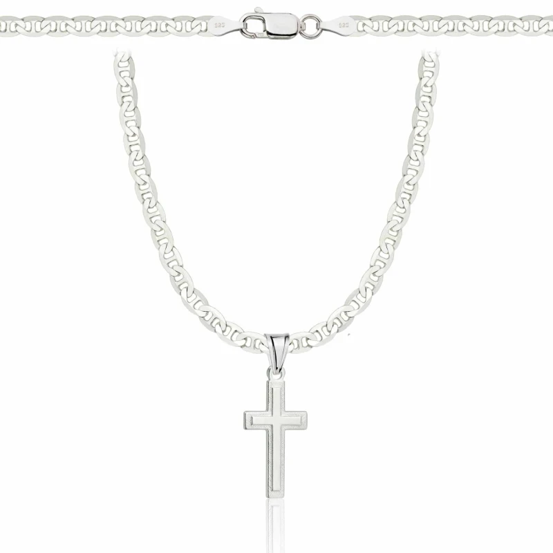 SREBRNY ŁAŃCUSZEK GUCCI Z KRZYŻYKIEM 925 - 3,5MM