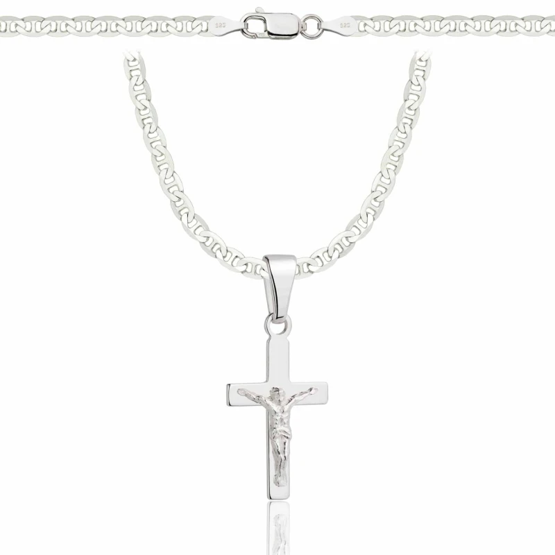 SREBRNY ŁAŃCUSZEK GUCCI Z KRZYŻYKIEM 925 - 3,5MM