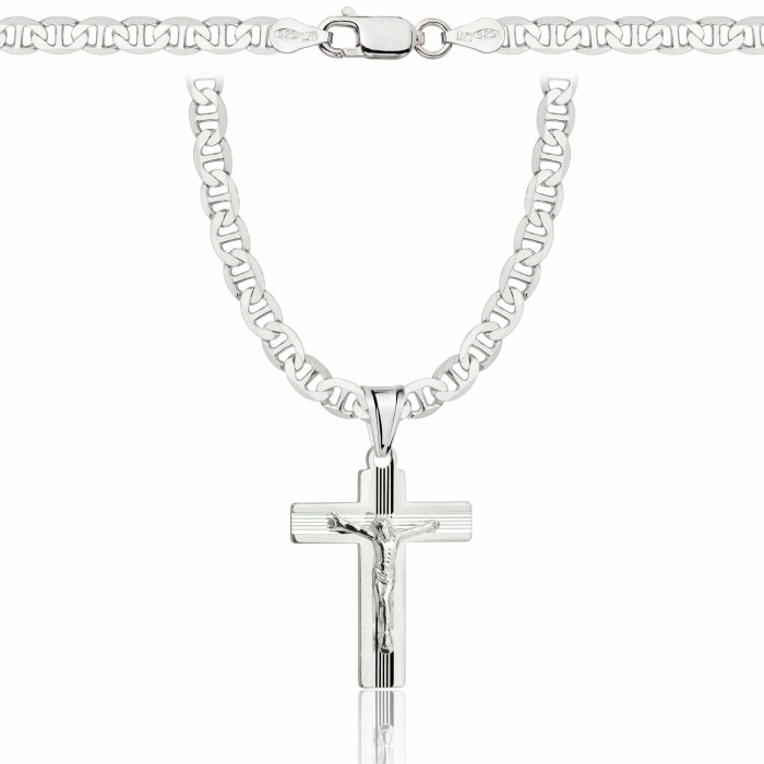 SREBRNY ŁAŃCUSZEK GUCCI Z KRZYŻYKIEM 925 - 4,5MM