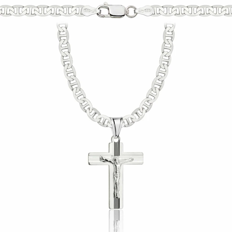 SREBRNY ŁAŃCUSZEK GUCCI Z KRZYŻYKIEM 925 - 4,5MM