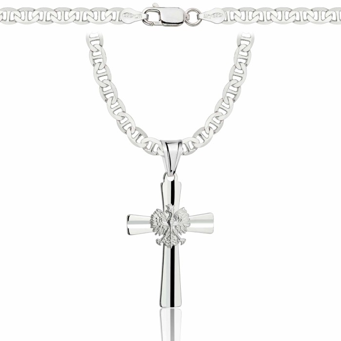 SREBRNY ŁAŃCUSZEK GUCCI Z KRZYŻYKIEM 925 - 4,5MM
