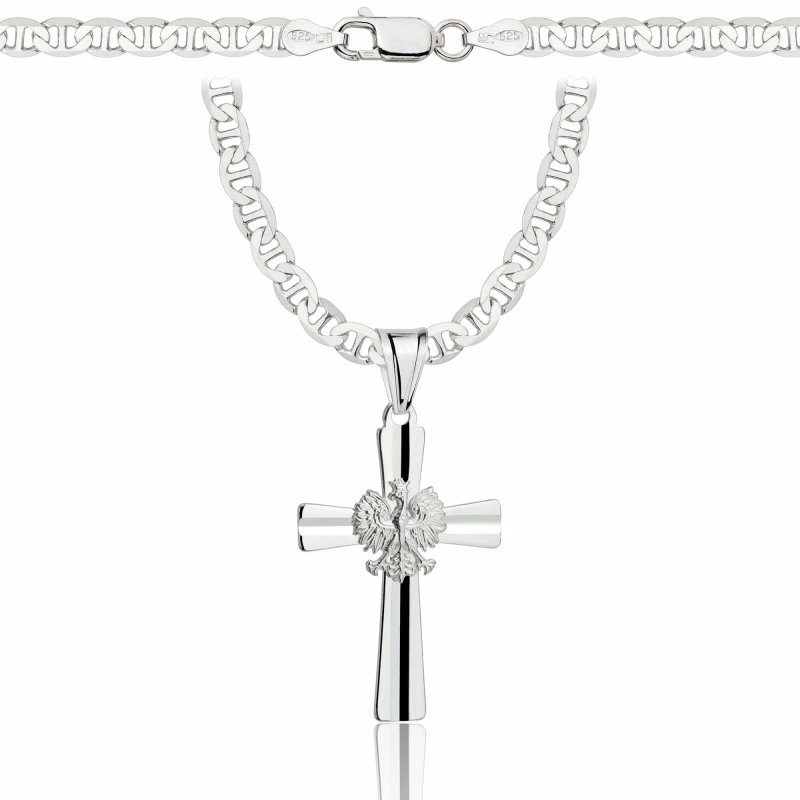 SREBRNY ŁAŃCUSZEK GUCCI Z KRZYŻYKIEM 925 - 4,5MM