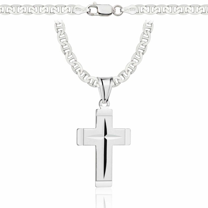 SREBRNY ŁAŃCUSZEK GUCCI Z KRZYŻYKIEM 925 - 4,5MM