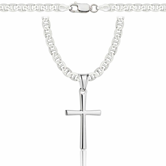 SREBRNY ŁAŃCUSZEK GUCCI Z KRZYŻYKIEM 925 - 4,5MM
