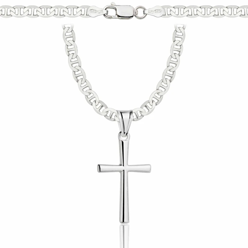 SREBRNY ŁAŃCUSZEK GUCCI Z KRZYŻYKIEM 925 - 4,5MM