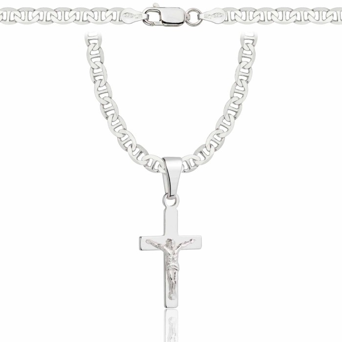SREBRNY ŁAŃCUSZEK GUCCI Z KRZYŻYKIEM 925 - 4,5MM