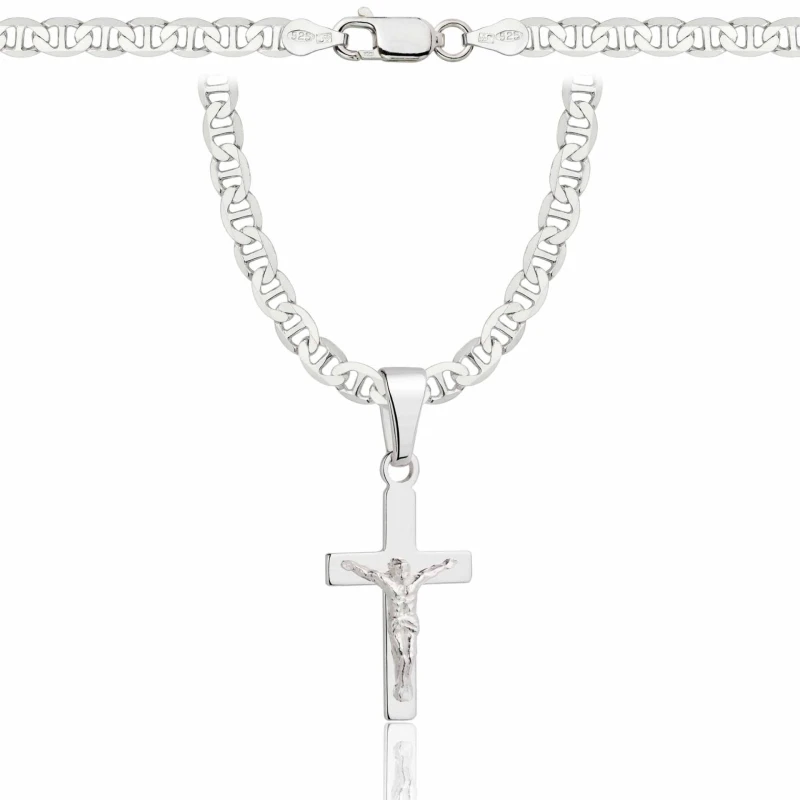 SREBRNY ŁAŃCUSZEK GUCCI Z KRZYŻYKIEM 925 - 4,5MM