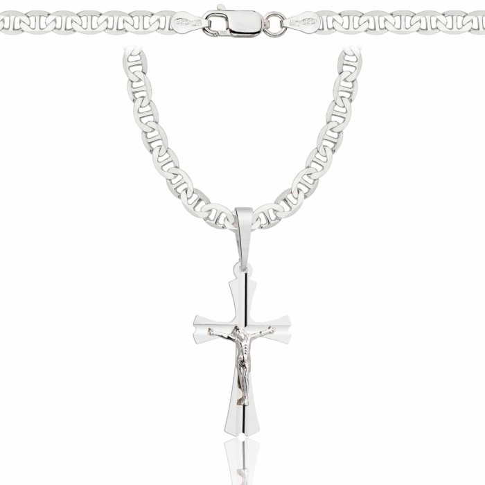 SREBRNY ŁAŃCUSZEK GUCCI Z KRZYŻYKIEM 925 - 4,5MM