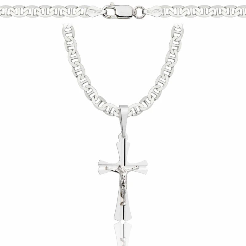 SREBRNY ŁAŃCUSZEK GUCCI Z KRZYŻYKIEM 925 - 4,5MM