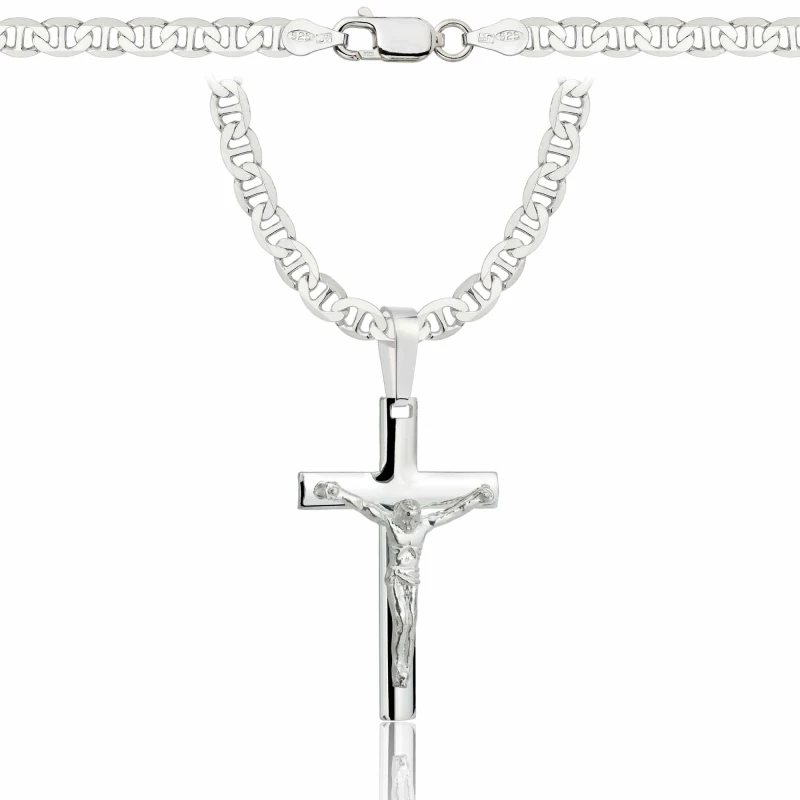 SREBRNY ŁAŃCUSZEK GUCCI Z KRZYŻYKIEM 925 - 4,5MM