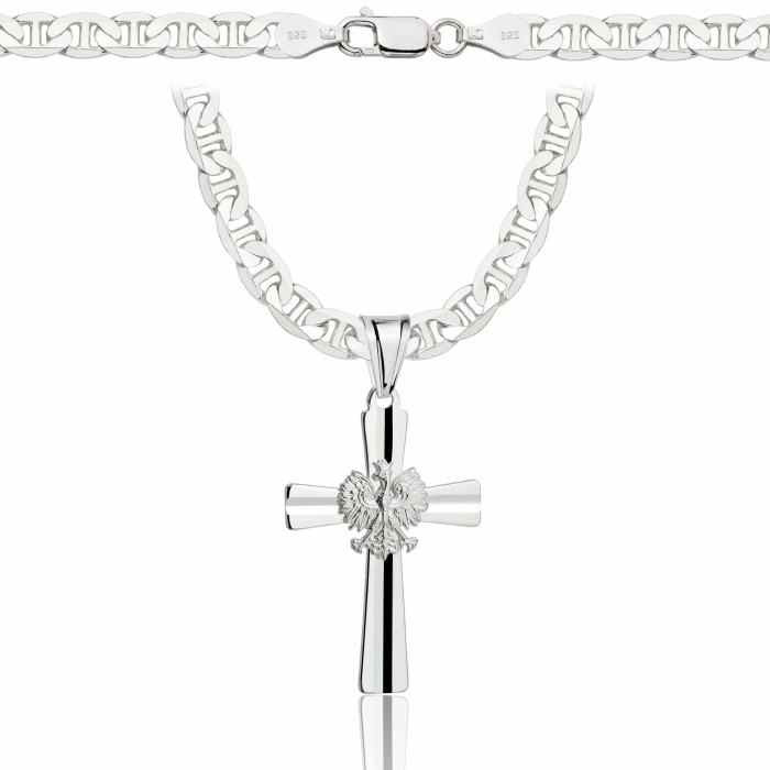 SREBRNY ŁAŃCUSZEK GUCCI Z KRZYŻYKIEM 925 - 5,5MM