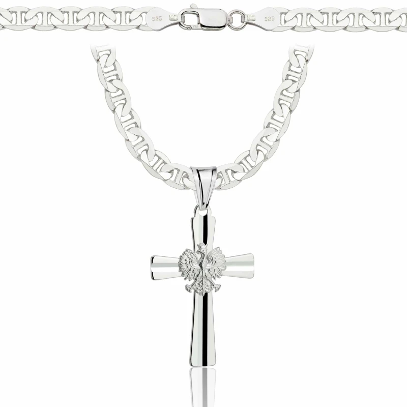 SREBRNY ŁAŃCUSZEK GUCCI Z KRZYŻYKIEM 925 - 5,5MM